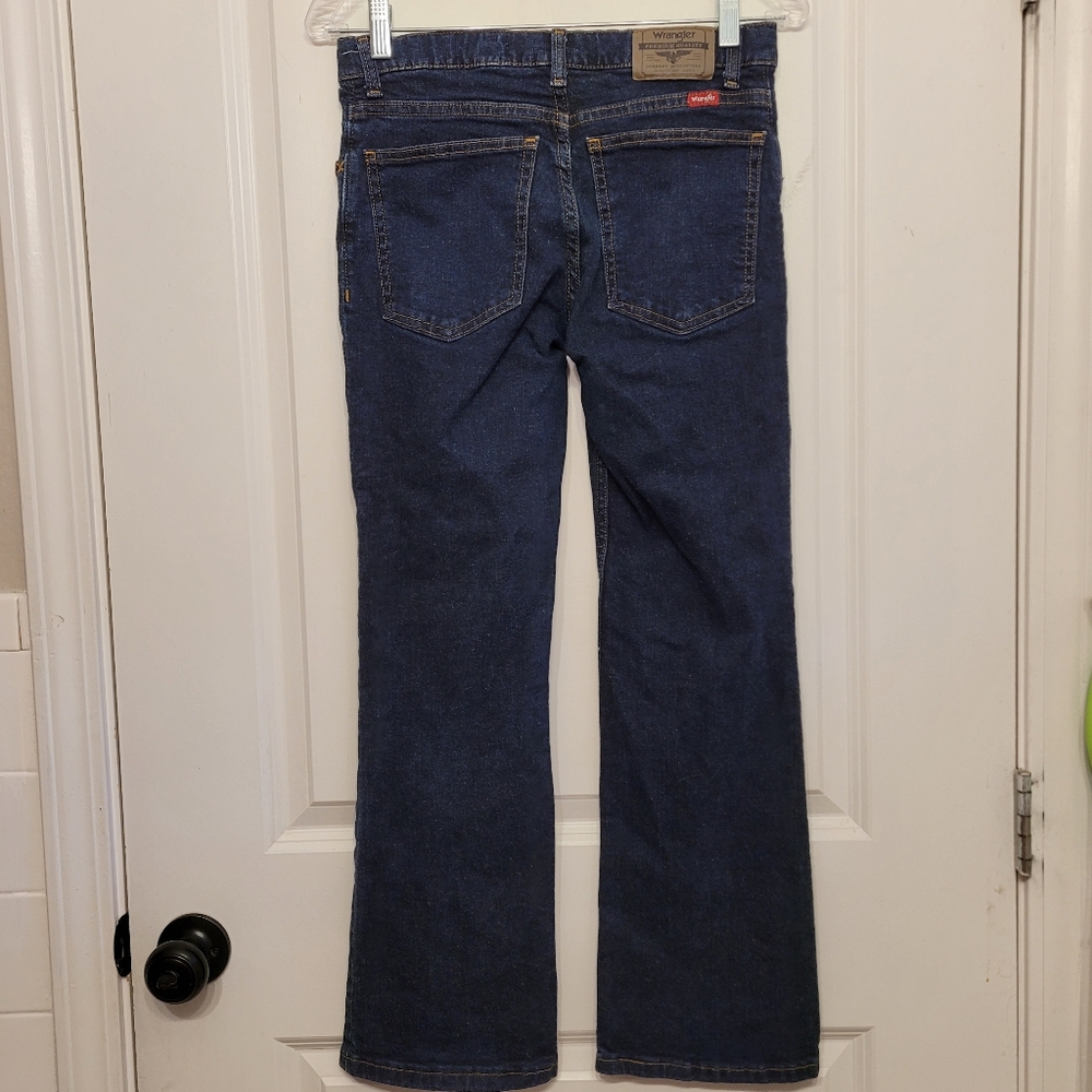 Wrangler Boys Classic Bootcut Jeans  Deep Indigo Dark Wash Sz 14 EUC - Picture 9 of 14